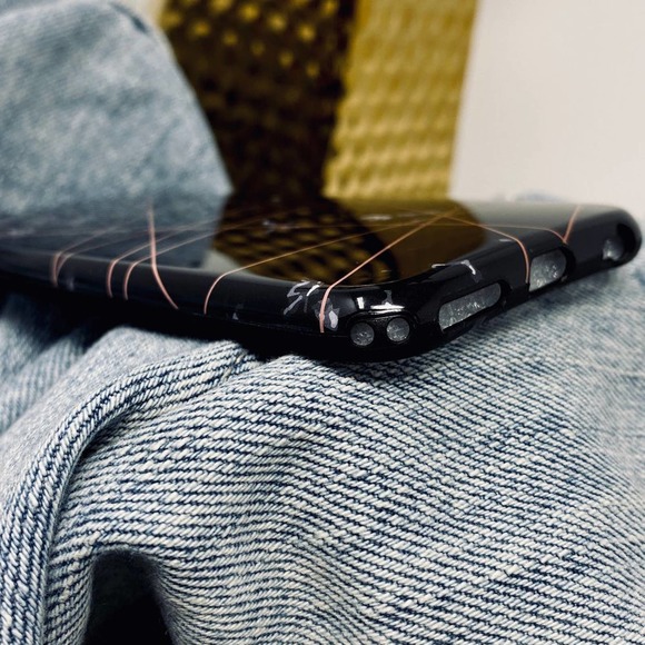 iPhone 6 Case Black Gold White Geometric Marble Print NEW - Picture 4 of 8